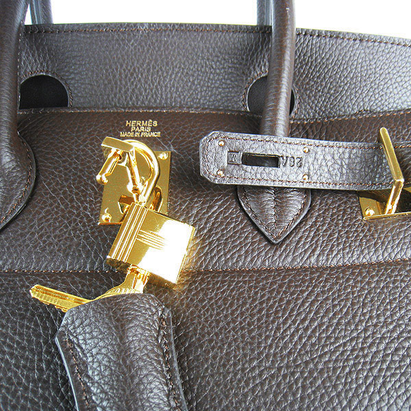 Hermes Birkin 6109 Togo Leather Bag Dark Coffee 42cm Gold