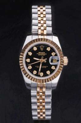 Rolex Datejust Golden Black 25mm Women Watch-RD3832 Rolex Datejust Golden Black 25mm Women Watch-RD3832
