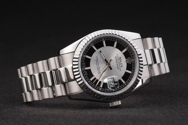 Rolex Datejust Mechanism Silver Bezel Black Surface Watch-RD2414 Rolex Datejust Mechanism Silver Bezel Black Surface Watch-RD2414