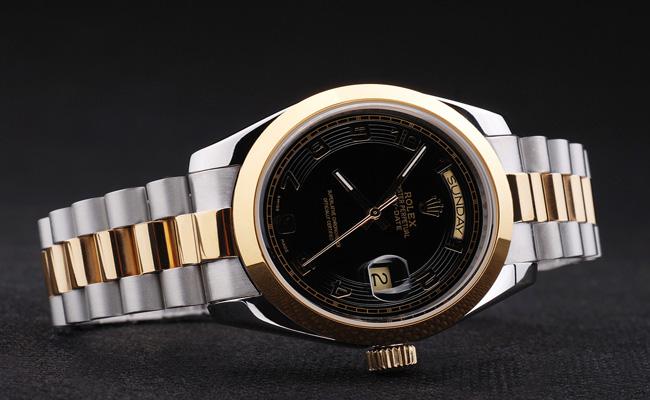 Rolex Day-Date Black&Golden Stainless Steel Watch-RD2876 Rolex Day-Date Black&Golden Stainless Steel Watch-RD2876