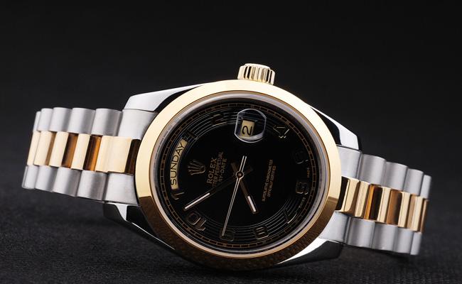 Rolex Day-Date Black&Golden Stainless Steel Watch-RD2876 Rolex Day-Date Black&Golden Stainless Steel Watch-RD2876