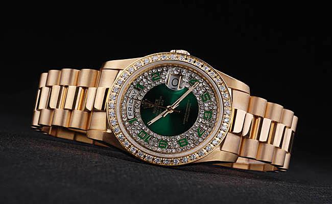Rolex Day-Date Diamond Cutwork Green 37mm Men Watch-RD3842 Rolex Day-Date Diamond Cutwork Green 37mm Men Watch-RD3842